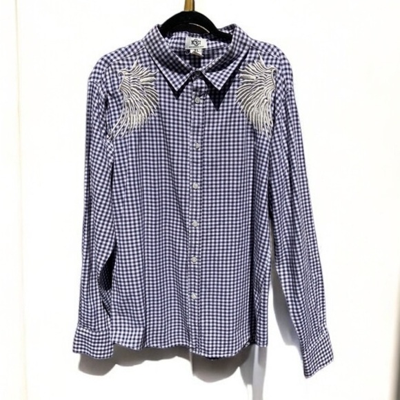 🌻MO7 Most Official 7 Plaid Shirt with Wings Size XL - Picture 1 of 11